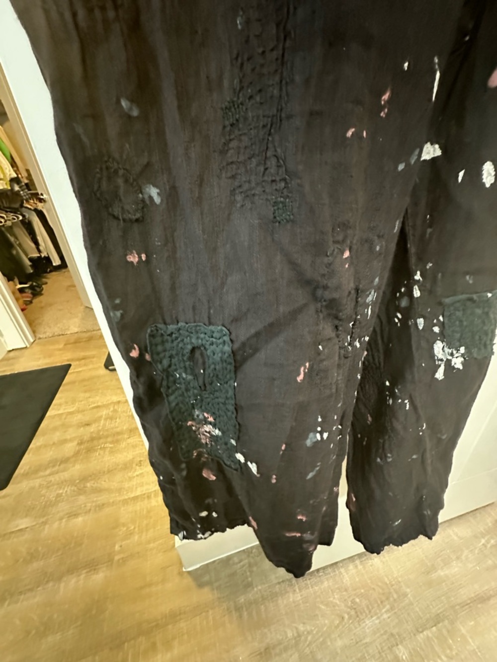 NWT Magnolia Pearl Black Peace  Paint-Splatter Overalls - Picture 13 of 13